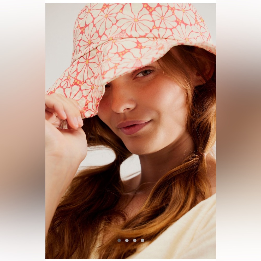 Free People Floral Pink Bucket Hat